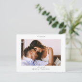 写真スタイリッシュの結モダン婚式のスクリプトを作成 案内ポストカード (スタンド正面)