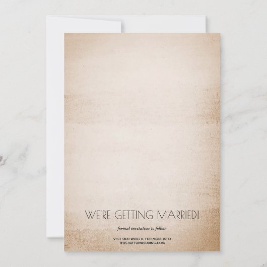 写真スタイリッシュの結婚アンティーク保存日 セーブザデート (裏面)