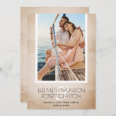 写真スタイリッシュの結婚アンティーク保存日 セーブザデート (正面/裏面)