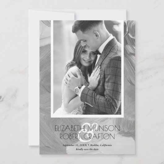 写真スタイリッシュの結婚白黒保存日 セーブザデート (正面)