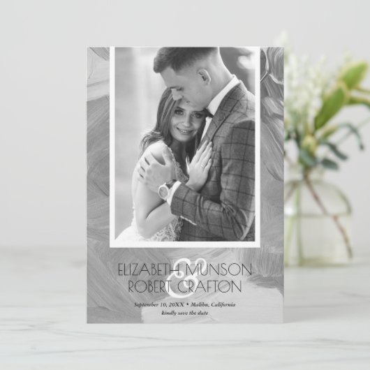 写真スタイリッシュの結婚白黒保存日 セーブザデート (スタンド正面)