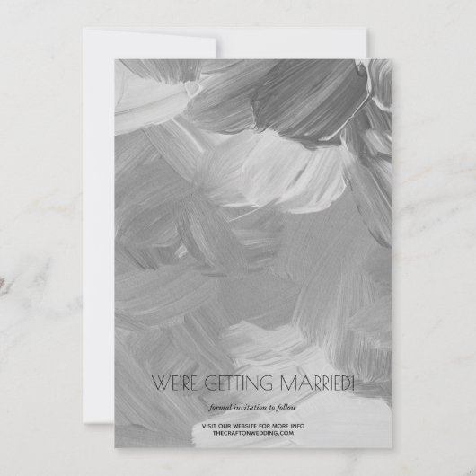 写真スタイリッシュの結婚白黒保存日 セーブザデート (裏面)