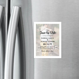 写真スタイリッシュオーバーレイモダンウェディング日付の保存 マグネット招待状