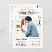 写真スタイリッシュカレンダー結婚の延期 ポストカード (正面/裏面)