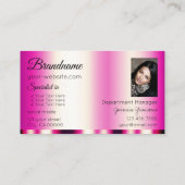 写真スタイリッシュガーリーでピンクのグラマラスモダン 名刺 (裏面)