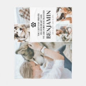 写真スタイリッシュコラージュと悔やみや弔慰引用文ペットロス フリースブランケット (正面)