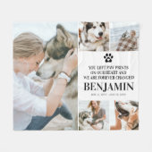 写真スタイリッシュコラージュと悔やみや弔慰引用文ペットロス フリースブランケット (正面(横))