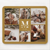 写真スタイリッシュコラージュパーソナライズされたモノグラムギフト マウスパッド (正面)