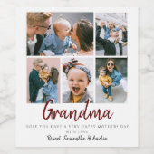 写真スタイリッシュコラージュ母の日5日 ワインラベル (シングルラベル)