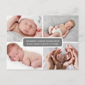 写真スタイリッシュコラージュ生誕発表 ポストカード (正面)