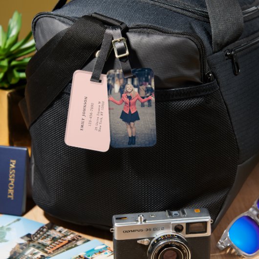 写真スタイリッシュパーソナライズされた付き荷物タグ ラゲッジタグ (正面&裏面)