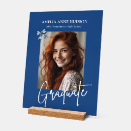 写真スタイリッシュブルー&ホワイト大学院 アクリルサイン