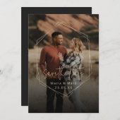 写真スタイリッシュモダンエレガントで日付を保存 セーブザデート (正面/裏面)