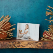 写真スタイリッシュモダンパーソナライズされたモノグラム フォトプラーク (側面)