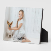 写真スタイリッシュモダンパーソナライズされたモノグラム フォトプラーク (側面)