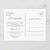 写真スタイリッシュモダン卒業会 インビテーションポストカード (裏面)