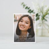 写真スタイリッシュモダン卒業会 インビテーションポストカード (スタンド正面)