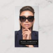 写真スタイリッシュモダンQRコードSNS 名刺 (正面)