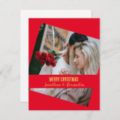 写真スタイリッシュユニーク格子赤い可愛いカップル (正面/裏面)