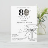 写真スタイリッシュ付き80歳の誕生日パーティー 招待状 (スタンド正面)