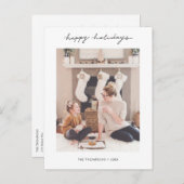 写真スタイリッシュ付パーソナライズされたき休日はがき シーズンポストカード (正面/裏面)