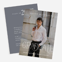 写真スタイリッシュ卒業パーティーブルー