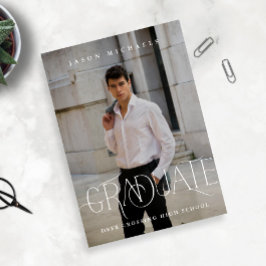 写真スタイリッシュ卒業式 招待状