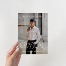 写真スタイリッシュ卒業式 招待状