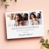 写真スタイリッシュ婚約後の楽しい時間 案内状