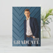 写真スタイリッシュ日付卒業招待状 招待状 (スタンド正面)