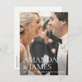 写真スタイリッシュ結モダン婚の日付を保存するカスタム 案内ポストカード (正面/裏面)