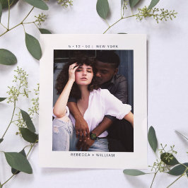 写真スタイリッシュ結婚式の日付の保存招待状 ポストカード