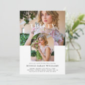 写真スタイリッシュ30ミニマル歳の誕生日 招待状 (スタンド正面)