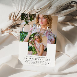 写真スタイリッシュ30ミニマル歳の誕生日 招待状