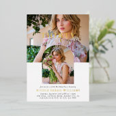 写真スタイリッシュ30ミニマル歳の誕生日 箔招待状 (立ち正面)