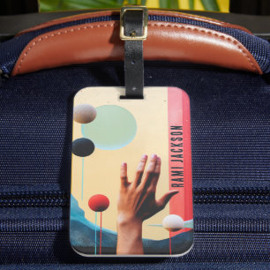 写真スタイリッシュHello Hand L Collageモノグラモダンム ラゲッジタグ