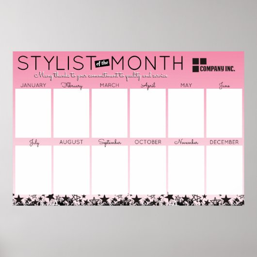 写真スタイルリストの従業員（月の認識） ポスター (正面)