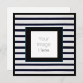 写真ストライプのとカスタム招待状付き文字 招待状 (正面/裏面)