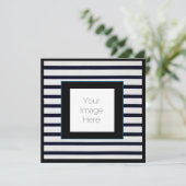 写真ストライプのとカスタム招待状付き文字 招待状 (スタンド正面)