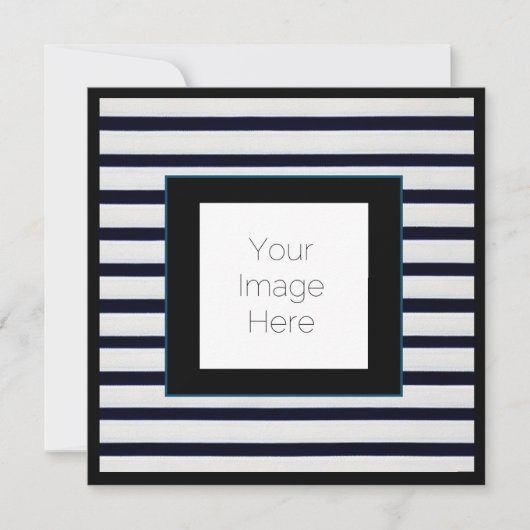 写真ストライプのとカスタム招待状付き文字 招待状 (正面)