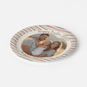 写真ストライプのと名前のBoho Easter ペーパープレート (アングル)