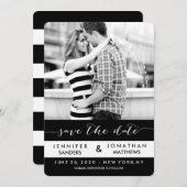 写真ストライプ数 | 日付モダンカードの保存 セーブザデート (正面/裏面)