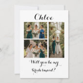 写真ストリップ3枚 結婚式の伴娘 提案カード サンキューカード (正面)