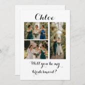 写真ストリップ3枚 結婚式の伴娘 提案カード サンキューカード (正面/裏面)