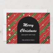 写真ストリップ 赤 緑 | ホリデー クリスマス カード (正面)