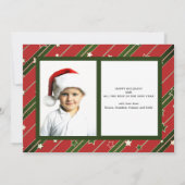 写真ストリップ 赤 緑 | ホリデー クリスマス カード (裏面)