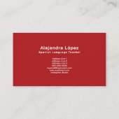 写真スペインの付き先生名刺 名刺 (裏面)