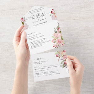 写真スペインの赤面バー結婚グンディRSVP オールインワン招待状
