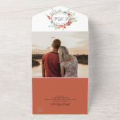 写真スペインの、コーラル・ピ結婚ーチのRSVPの引き裂き オールインワン招待状 (外側)