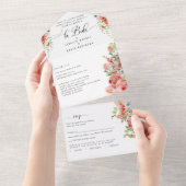 写真スペインの、コーラル・ピ結婚ーチのRSVPの引き裂き オールインワン招待状 (貼ってはがせる)